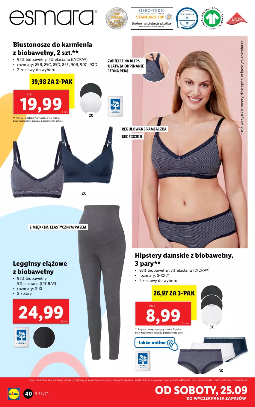 Gazetka promocyjna Lidl - GAZETKA - ważna 20.09 do 26.09.2021 - strona 40 - produkty: Biustonosz, Gin, Karmi, Legginsy