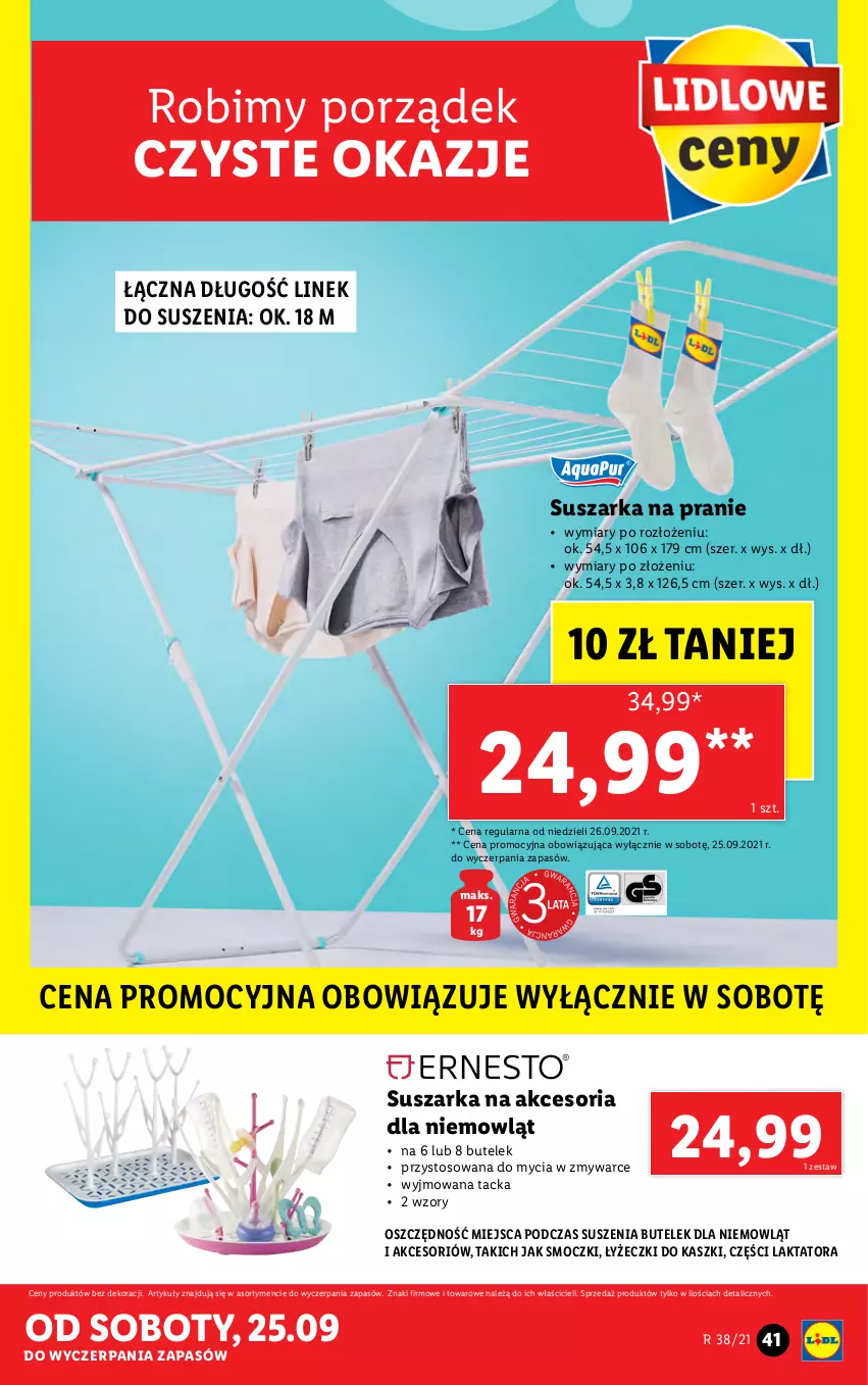 Gazetka promocyjna Lidl - GAZETKA - ważna 20.09 do 26.09.2021 - strona 41 - produkty: Por, Suszarka, Suszarka na pranie