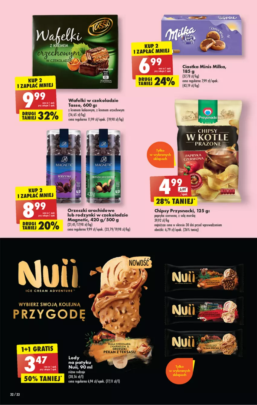 Gazetka promocyjna Biedronka - Gazetka - Biedronka.pl - ważna 15.05 do 20.05.2023 - strona 32 - produkty: Chipsy, Ciastka, Milka, Olej, Orzeszki, Papryka, Papryka czerwona, Przysnacki, Rodzynki