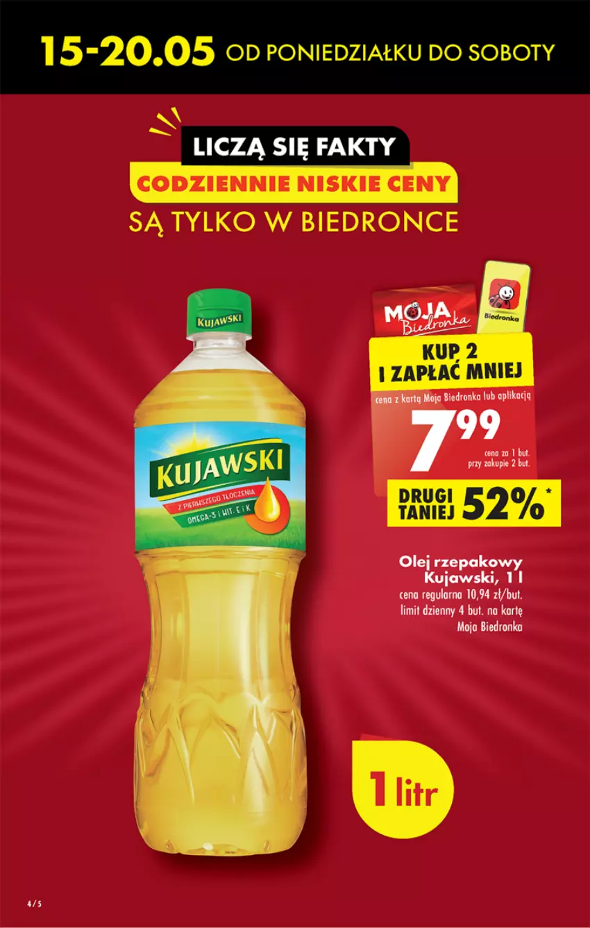 Gazetka promocyjna Biedronka - Gazetka - Biedronka.pl - ważna 15.05 do 20.05.2023 - strona 4 - produkty: Dron, Kujawski, Olej, Olej rzepakowy