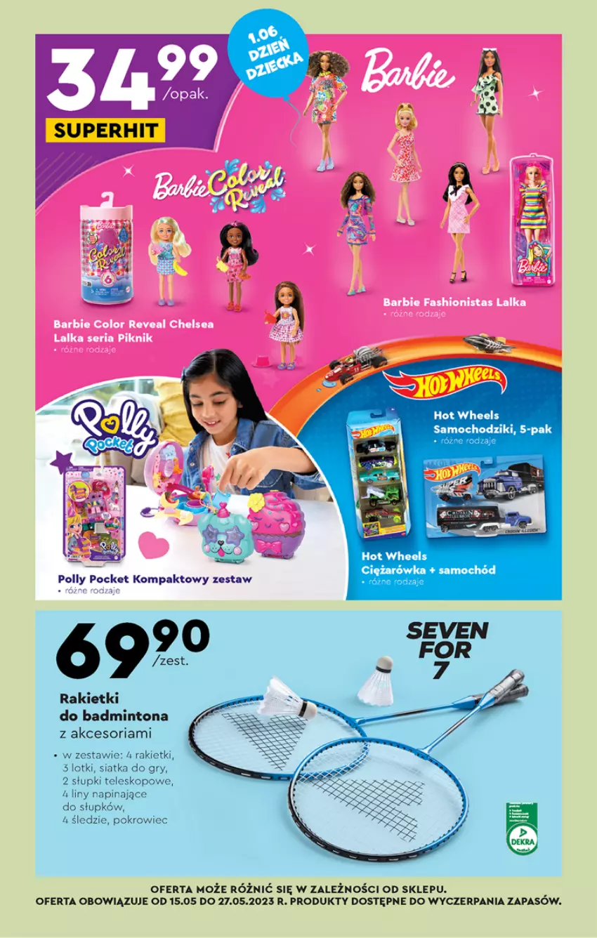 Gazetka promocyjna Biedronka - Gazetka - Biedronka.pl - ważna 15.05 do 20.05.2023 - strona 53 - produkty: Chodzik, Gry, Hot Wheels, Pokrowiec, Polly Pocket, Samochód, Samochodziki, Siatka, Teleskop