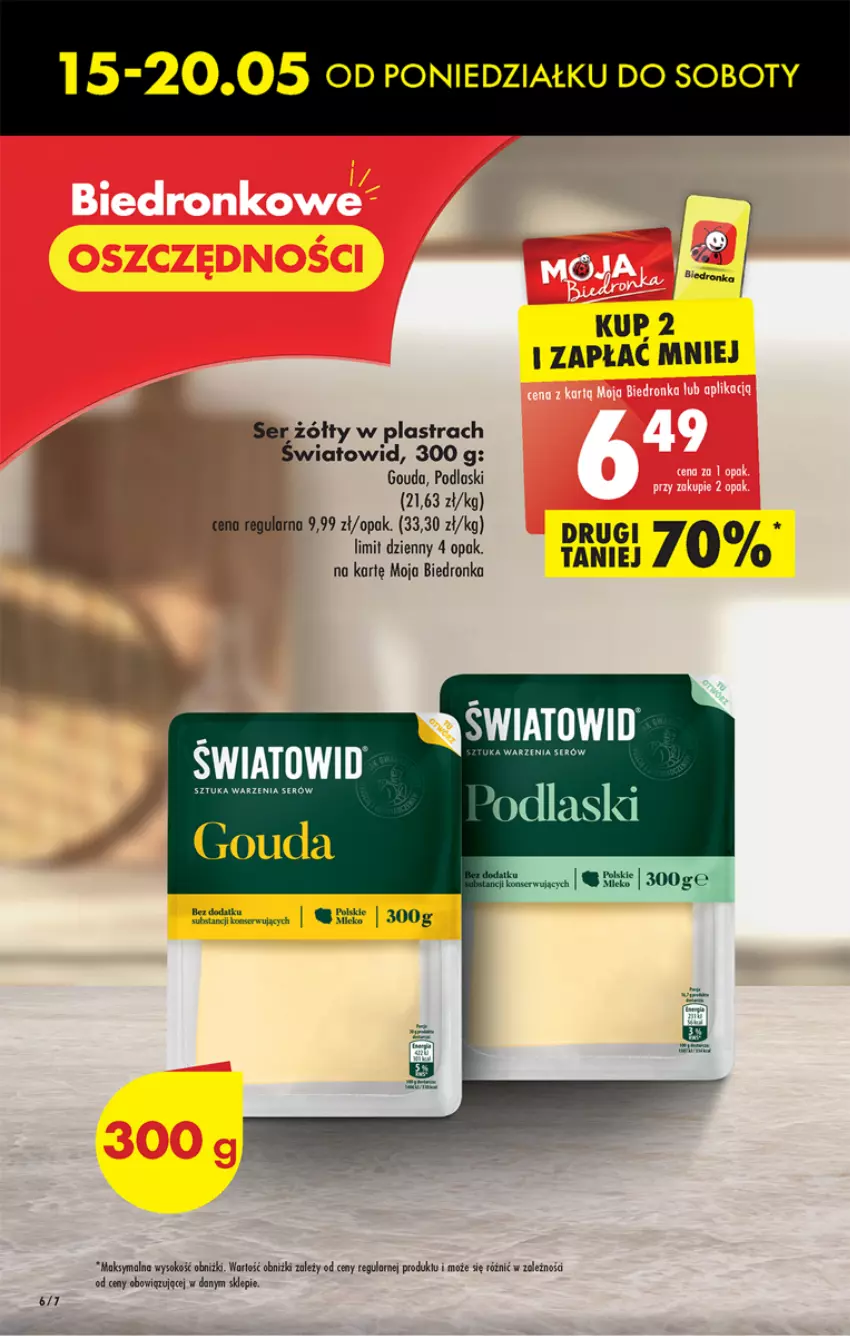 Gazetka promocyjna Biedronka - Gazetka - Biedronka.pl - ważna 15.05 do 20.05.2023 - strona 6 - produkty: Dron, Gouda, Podlaski, Ser, Sok