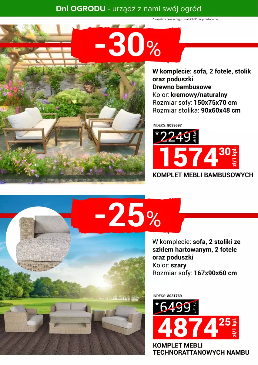 Gazetka promocyjna Merkury Market - Urządź z nami swój ogród - ważna 24.04 do 30.04.2025 - strona 22 - produkty: Fa, Fotel, Ogród, Sofa, Stolik