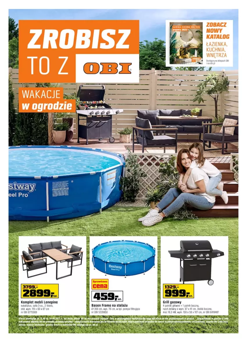 Gazetka promocyjna Obi - Gazetka OBI - ważna 15.06 do 28.06.2022 - strona 1 - produkty: Fa, Fotel, Grill, Grill gazowy, Sofa, Stół