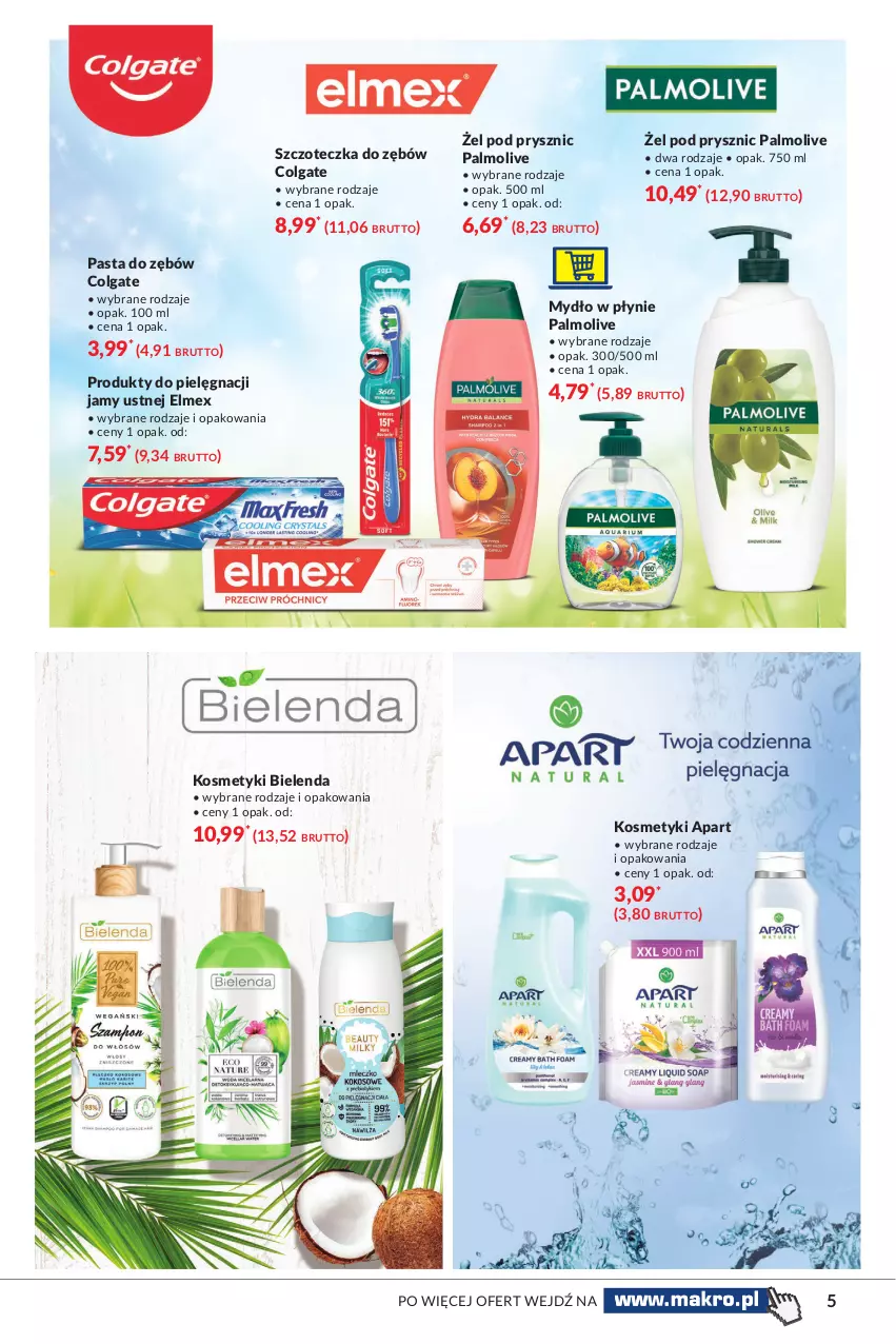 Gazetka promocyjna Makro - [Oferta specjalna] Sekrety Urody - ważna 04.05 do 17.05.2021 - strona 5 - produkty: Bielenda, Colgate, Elmex, LG, Mydło, Mydło w płynie, Palmolive, Pasta do zębów, Szczoteczka, Szczoteczka do zębów