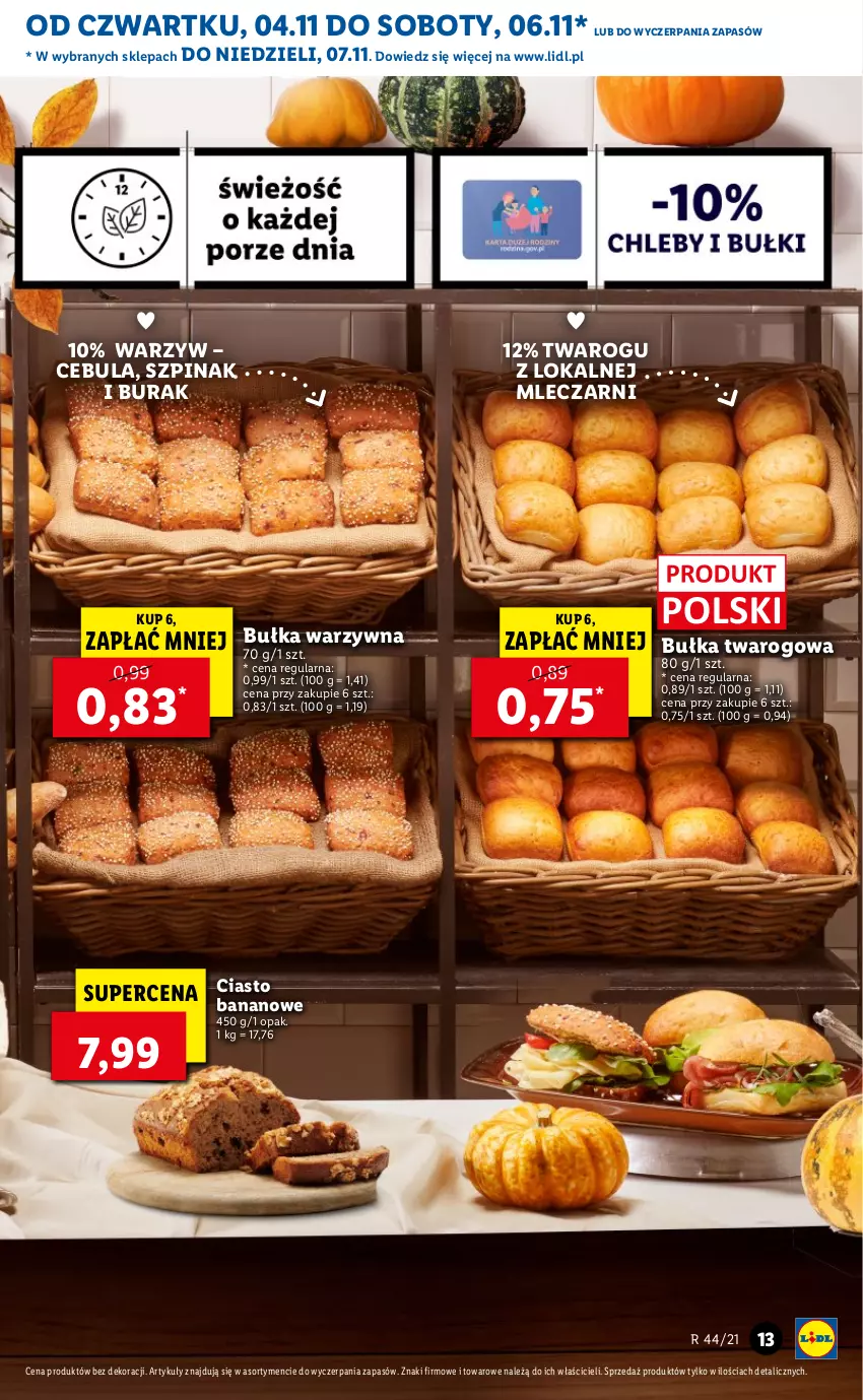 Gazetka promocyjna Lidl - GAZETKA - ważna 04.11 do 07.11.2021 - strona 13 - produkty: Bułka, Cebula, Szpinak