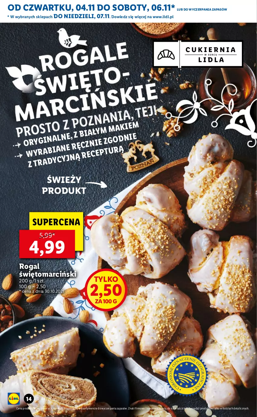 Gazetka promocyjna Lidl - GAZETKA - ważna 04.11 do 07.11.2021 - strona 14 - produkty: Rogal