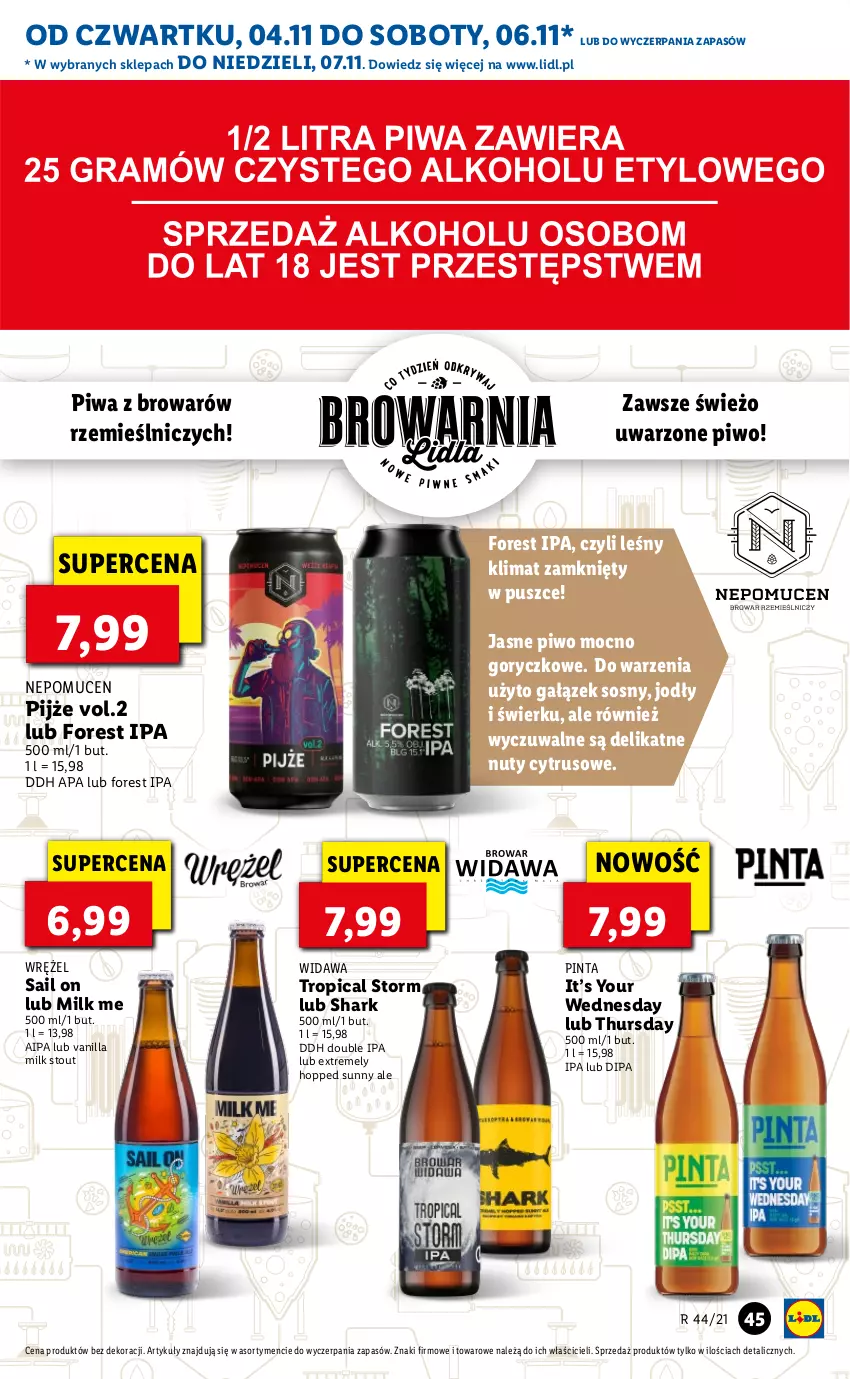 Gazetka promocyjna Lidl - GAZETKA - ważna 04.11 do 07.11.2021 - strona 45 - produkty: Nuty, Piwa, Piwo, Sos, Tropical