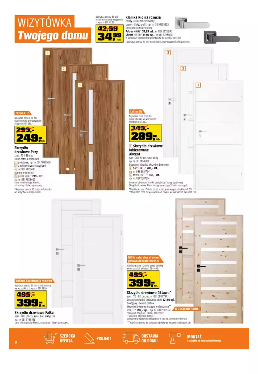 Gazetka promocyjna Obi - Gazetka OBI - ważna 04.10 do 24.10.2023 - strona 8 - produkty: Drzwi, Fa, Gra, Klamka, Lakier, Ser, Skrzydło drzwiowe