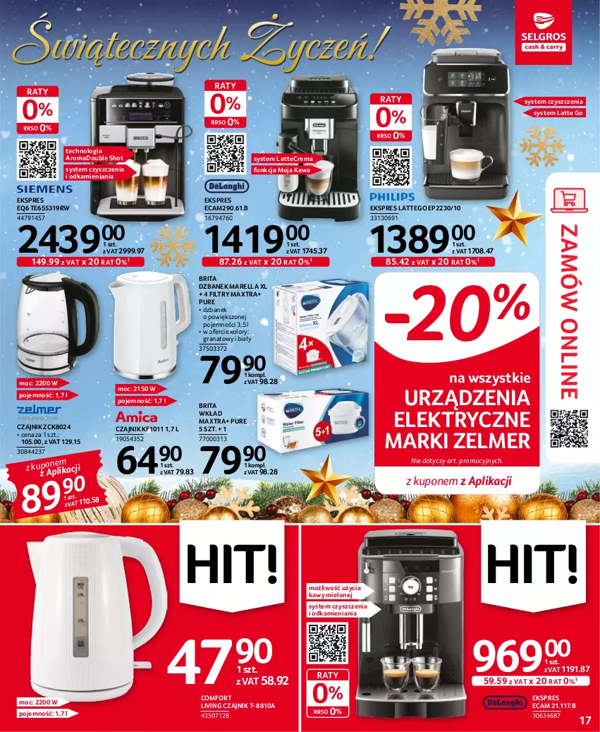 Gazetka promocyjna Selgros - Oferta przemysłowa - ważna 15.12 do 31.12.2022 - strona 17 - produkty: Brit, Brita, Czajnik, Dzbanek, Gra, Granat, Kawa, Pur, Zelmer