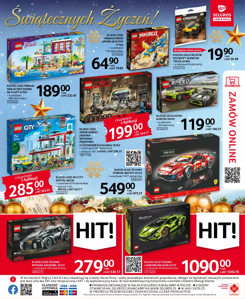 Gazetka promocyjna Selgros - Oferta przemysłowa - ważna 15.12 do 31.12.2022 - strona 7 - produkty: Gra, Jaskinia, Klocki, LEGO, LEGO Creator, LEGO Friends, LEGO Ninjago, LEGO Technic, LG, Mobil, Monster truck, Sok