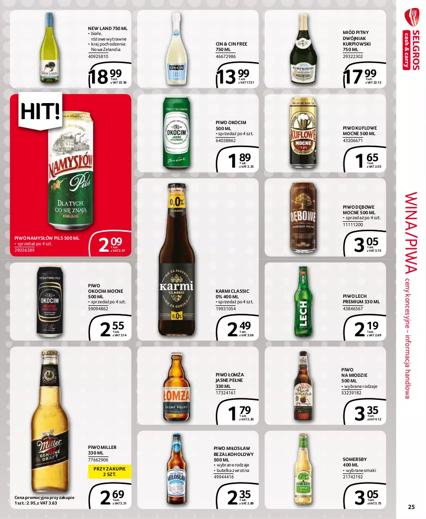 Gazetka promocyjna Selgros - Extra Oferta - ważna 01.01 do 31.01.2022 - strona 25 - produkty: Karmi, Koc, Lech Premium, Miód, Miód pitny, Namysłów, Okocim, Piwa, Piwo, Somersby