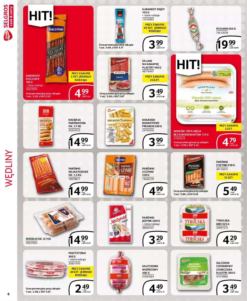 Gazetka promocyjna Selgros - Extra Oferta - ważna 01.01 do 31.01.2022 - strona 6 - produkty: Kabanos, Kiełbasa, Kurczak, Parówki, Parówki z szynki, Pasztet, Salami, Salceson, Ser, Serdelki