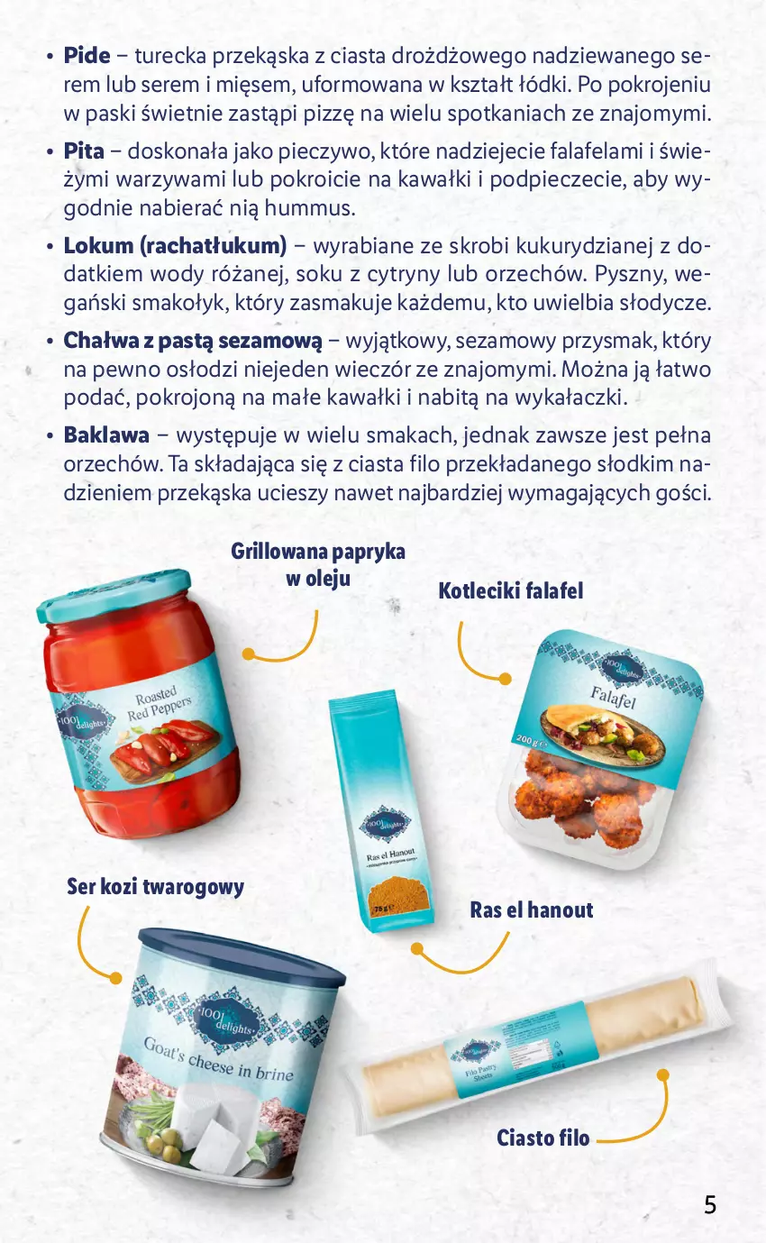 Gazetka promocyjna Lidl - KATALOG ORIENTALNY - ważna 19.04 do 23.04.2022 - strona 5 - produkty: Chałwa, Cytryny, Fa, Grill, Hummus, Kawa, Mus, Olej, Papryka, Piec, Pieczywo, Róża, Ser, Ser kozi, Sezam, Sok, Warzywa