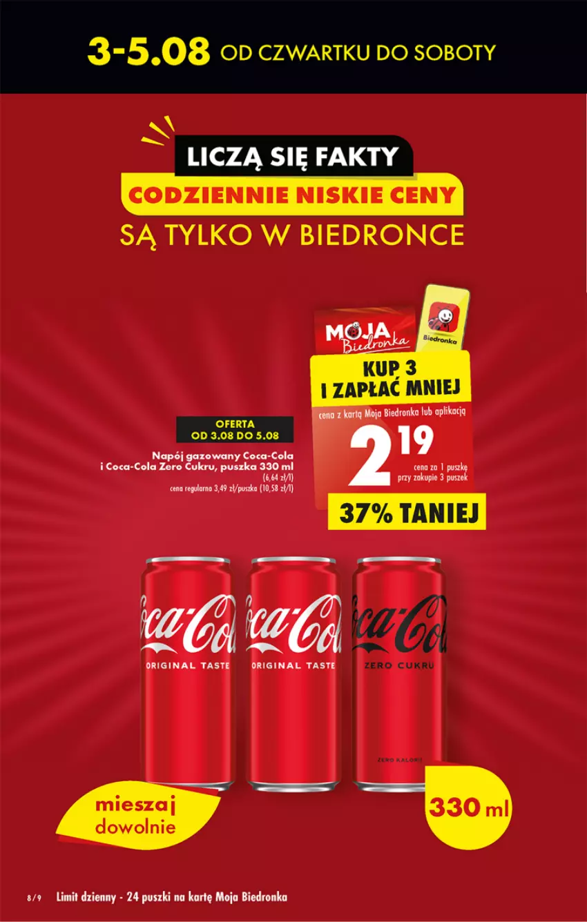 Gazetka promocyjna Biedronka - Od czwartku - ważna 03.08 do 09.08.2023 - strona 8 - produkty: Coca-Cola, Dron, Gin, Napój, Napój gazowany