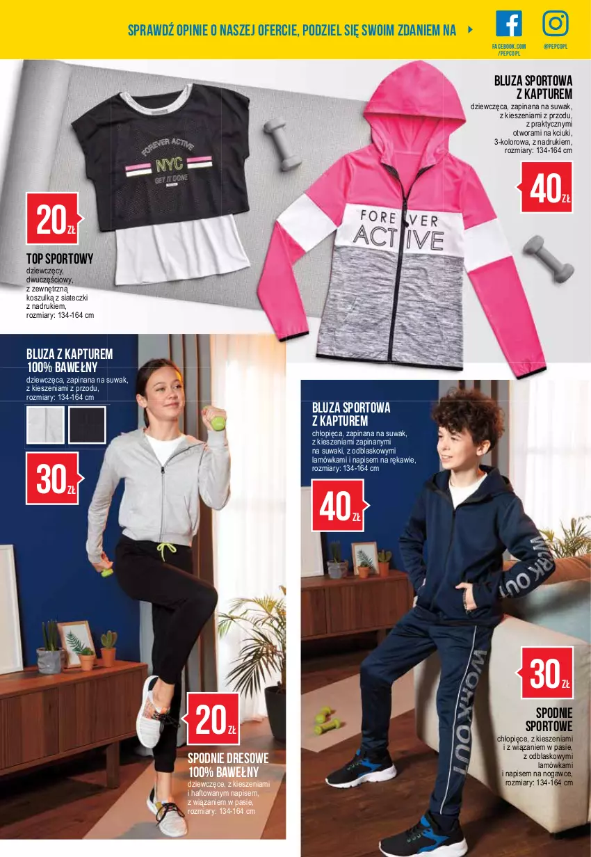 Gazetka promocyjna Pepco - Nowa kolekcja FITness - ważna 28.01 do 03.02.2021 - strona 3 - produkty: Bluza, Bluza z kapturem, Dres, Fa, Kosz, O nas, Por, Spodnie, Spodnie dresowe, Spodnie sportowe, Sport, Top