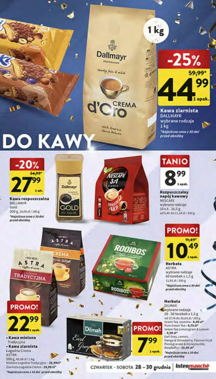 Gazetka promocyjna Intermarche - ważna 28.12.2023 do 03.01.2024 - strona 11 - produkty: Cień, Fa, Gry, Herbata, Kawa, Kawa mielona, Kawa ziarnista, Napój, Por, Pur