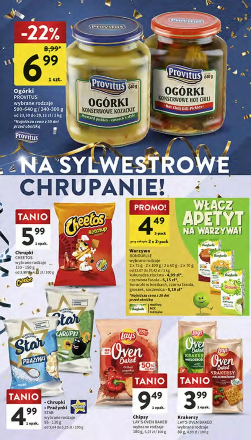 Gazetka promocyjna Intermarche - ważna 28.12.2023 do 03.01.2024 - strona 13 - produkty: Chipsy, Chrupki, Fa, Groszek, Krakersy, Kukurydza, NBA, Por, Warzywa