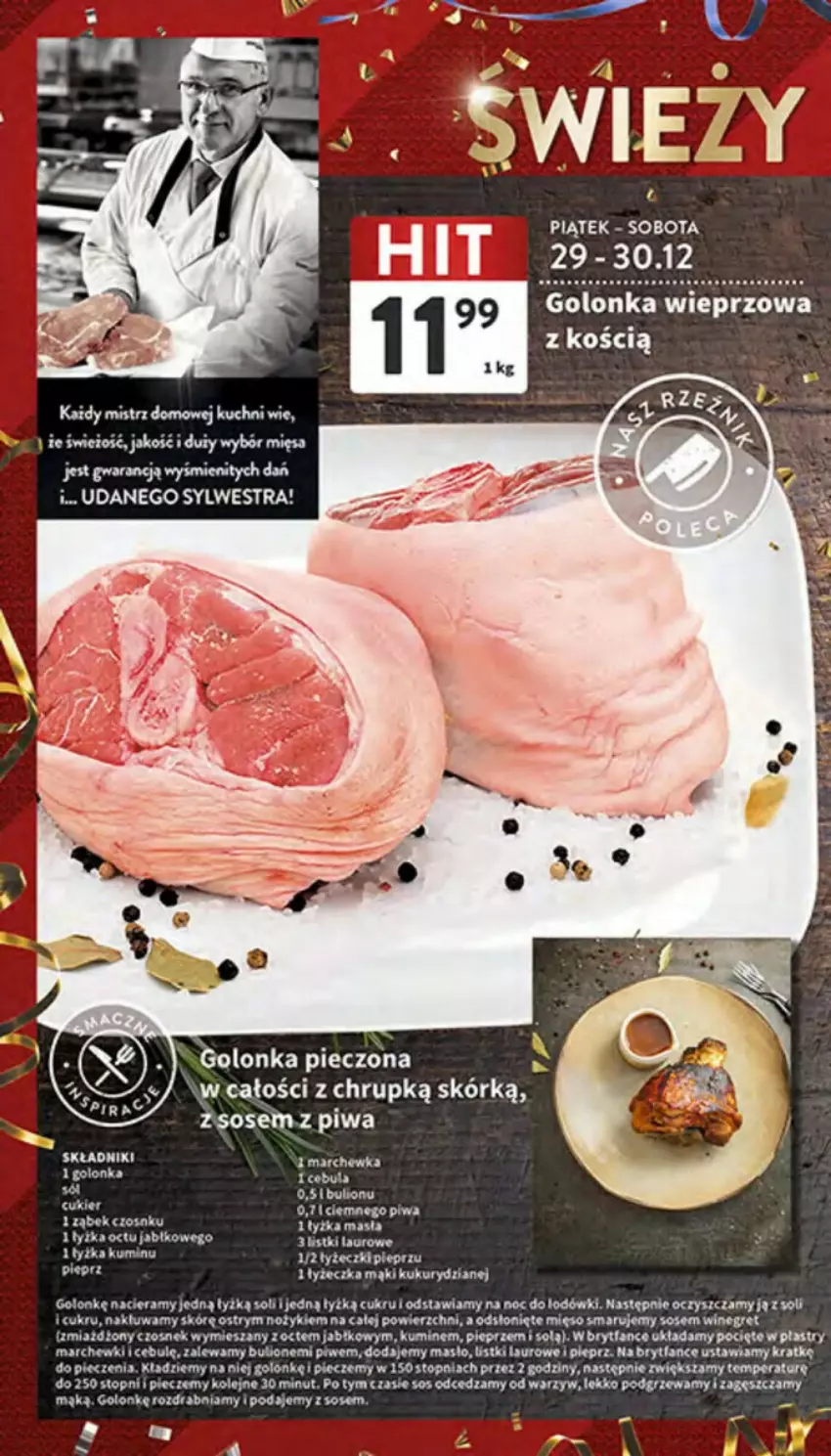 Gazetka promocyjna Intermarche - ważna 28.12.2023 do 03.01.2024 - strona 27 - produkty: Bulion, Fa, Golonka wieprzowa, Gra, Laur, Lion, Marchewka, Masło, Mięso, Olej, Piec, Pieprz, Piwa, Sos, Top