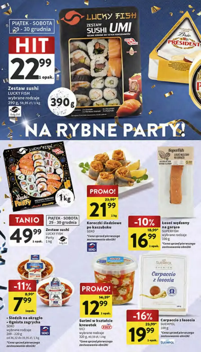 Gazetka promocyjna Intermarche - ważna 28.12.2023 do 03.01.2024 - strona 8 - produkty: Carpaccio, Fa, Gry, SEKO, Sos, Stopp, Suempol, Sushi, Top