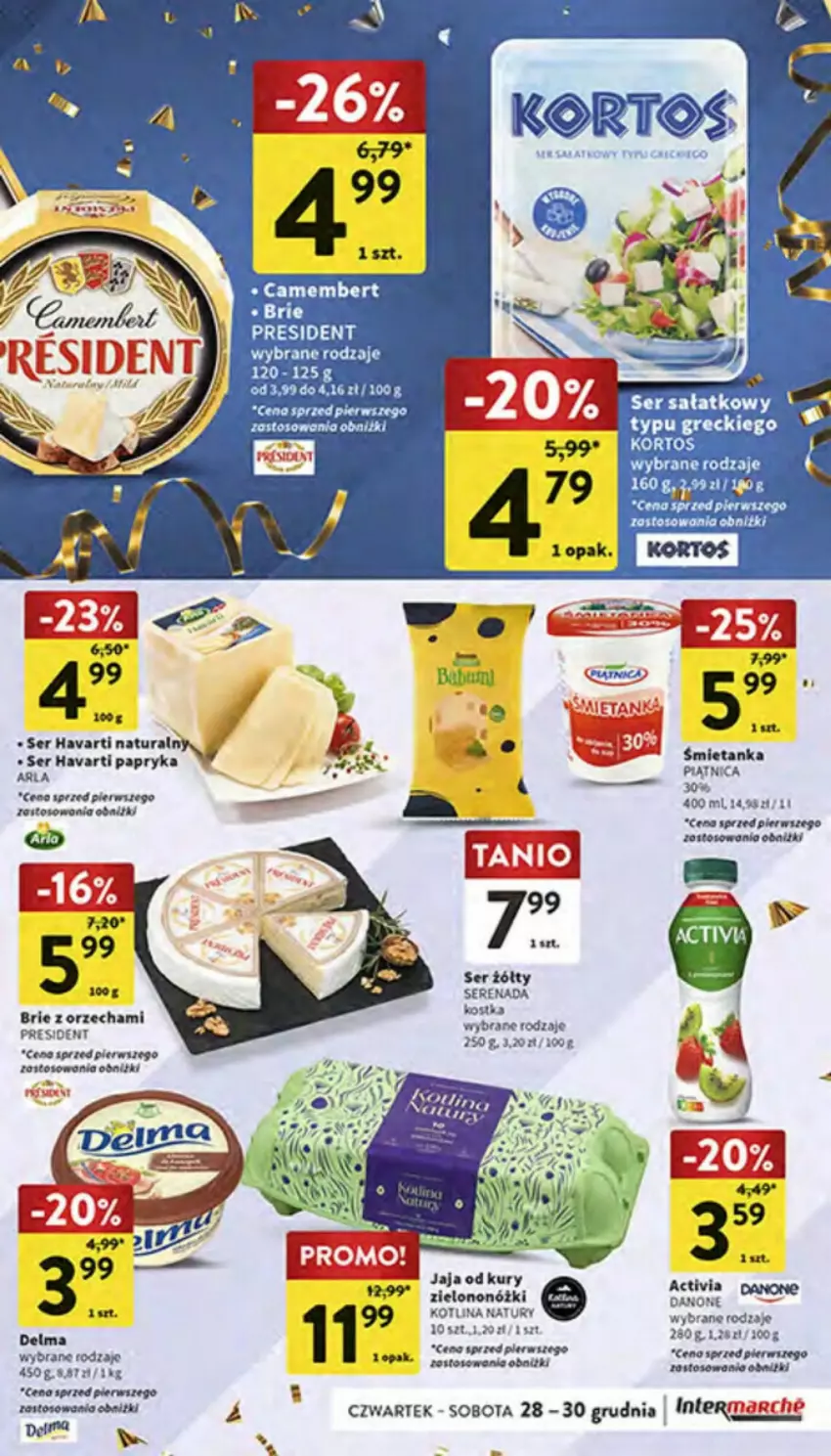 Gazetka promocyjna Intermarche - ważna 28.12.2023 do 03.01.2024 - strona 9 - produkty: Activia, Astor, Delma, Fa, Havarti, Jaja, Kotlin, Papryka, Ser, Zott