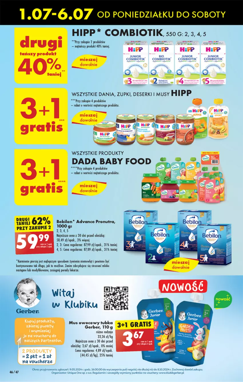 Gazetka promocyjna Biedronka - Od poniedzialku - ważna 01.07 do 06.07.2024 - strona 54 - produkty: BEBILON, Dada, Deser, Fa, Gerber, Gra, HiPP, Karmi, Mus, Por, Ser