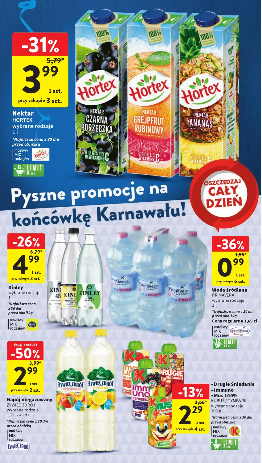 Gazetka promocyjna Intermarche - Gazetka Intermarche - ważna 08.02 do 14.02.2024 - strona 14 - produkty: Hortex, Kubuś, LANA, Mus, Napój, Napój niegazowany, Nektar, Prima, Primavera, Tymbark, Woda