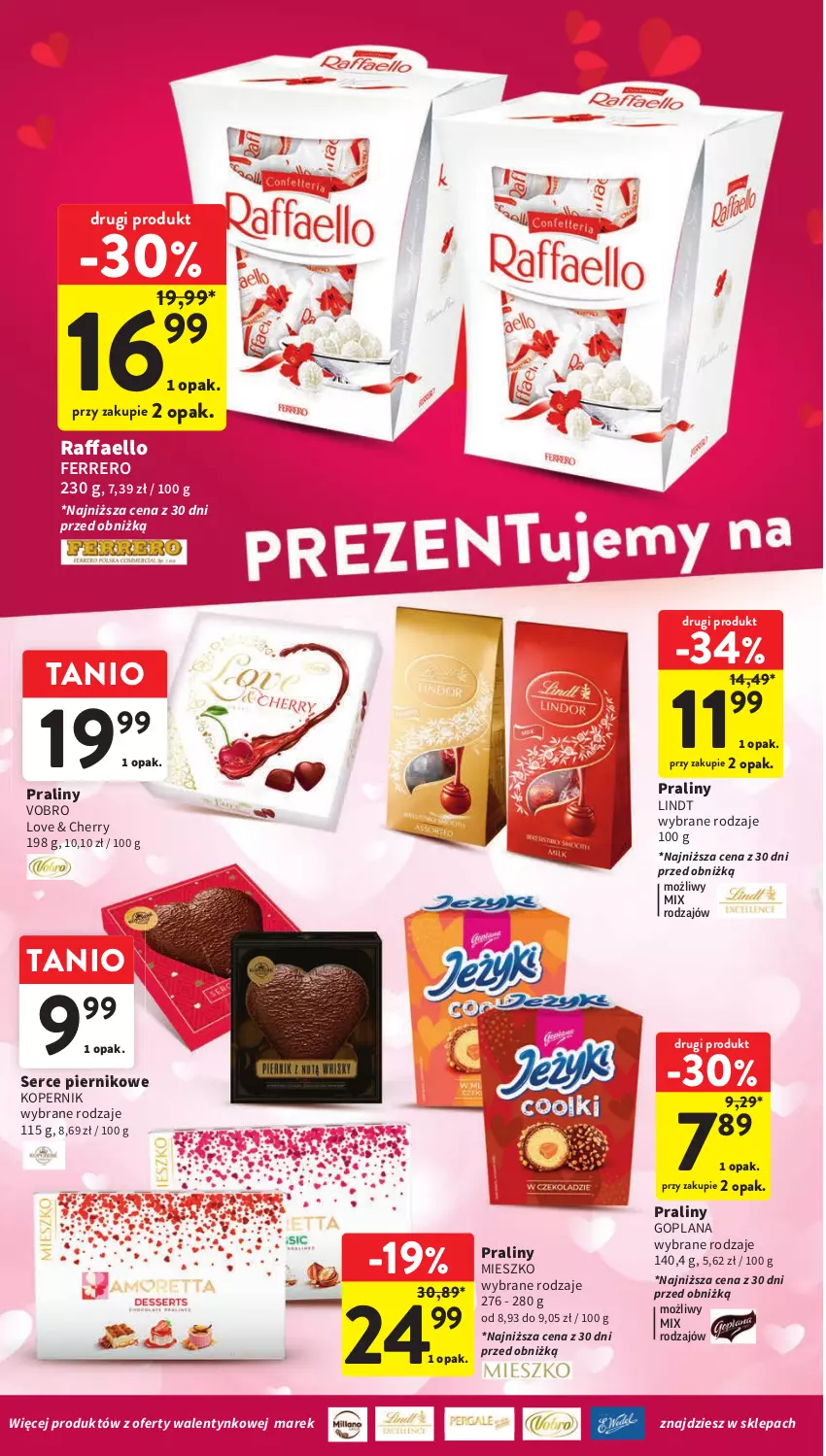 Gazetka promocyjna Intermarche - Gazetka Intermarche - ważna 08.02 do 14.02.2024 - strona 16 - produkty: Fa, Ferrero, Goplana, LANA, Lindt, Piernik, Praliny, Raffaello, Ser