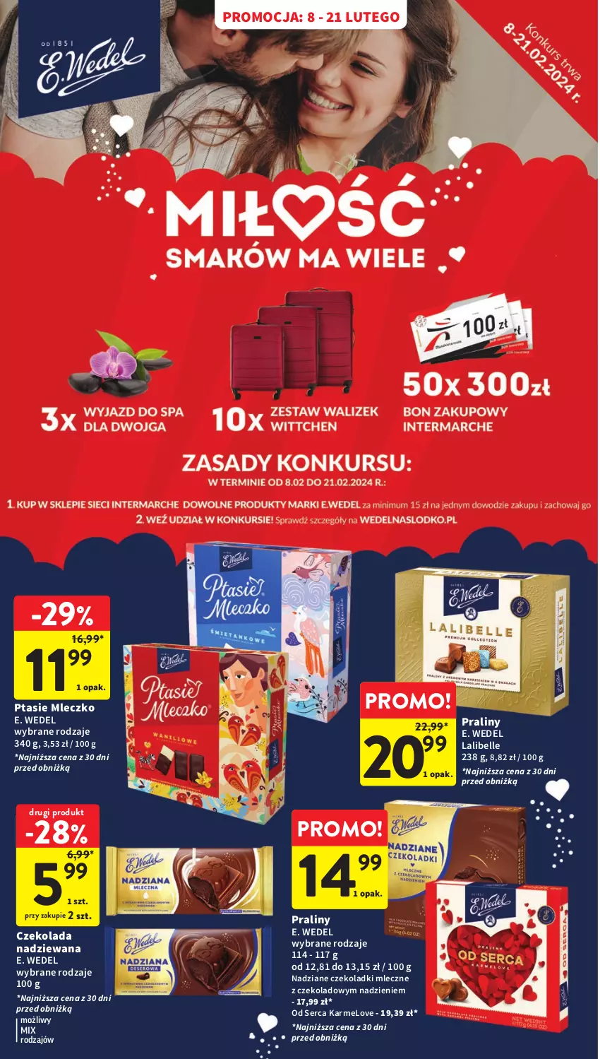 Gazetka promocyjna Intermarche - Gazetka Intermarche - ważna 08.02 do 14.02.2024 - strona 18 - produkty: Bell, Czekolada, Czekolada nadziewana, E. Wedel, Mleczko, Praliny, Ptasie mleczko, Ser