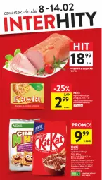 Gazetka promocyjna Intermarche - Gazetka Intermarche - Gazetka - ważna od 14.02 do 14.02.2024 - strona 4 - produkty: Polędwica, Kit Kat, Cheerios, Nesquik, Pekpol, Lion, Cini Minis, Kasia, Brownie