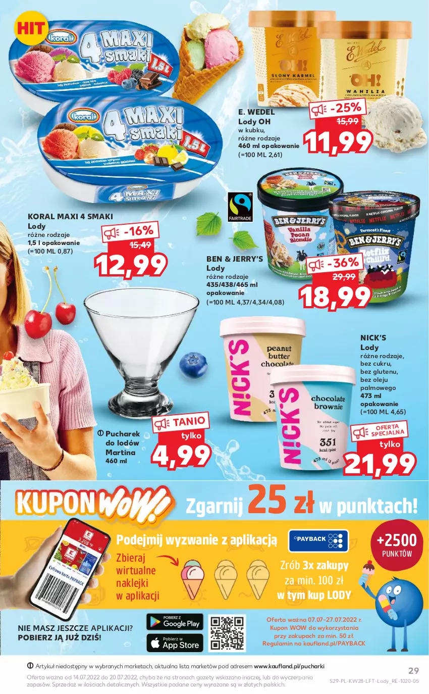 Gazetka promocyjna Kaufland - OFERTA TYGODNIA - ważna 14.07 do 20.07.2022 - strona 29 - produkty: Dres, E. Wedel, Klej, Lody, Olej