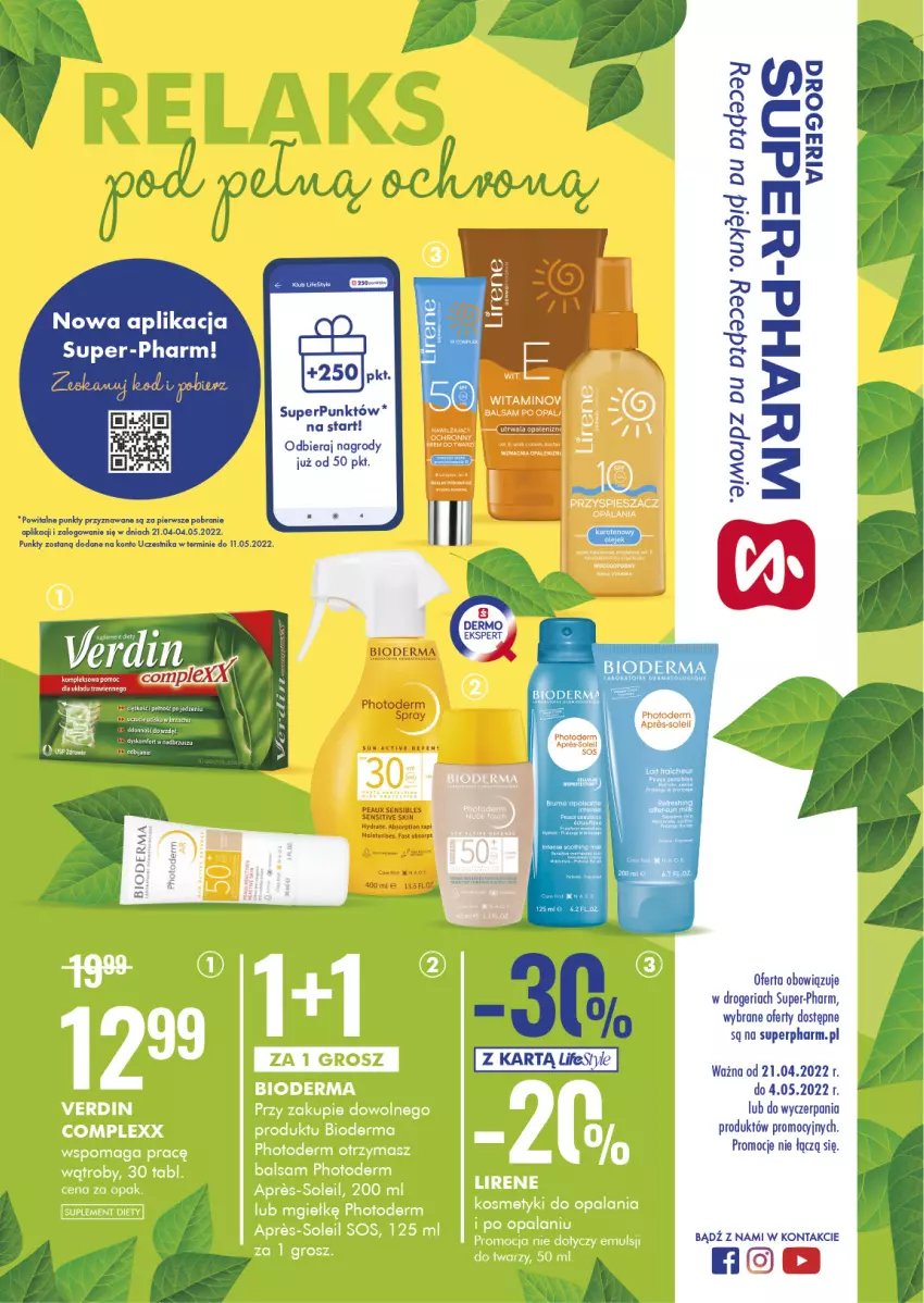 Gazetka promocyjna Super Pharm - Gazetka - ważna 21.04 do 04.05.2022 - strona 1 - produkty: Bioderma, Fa, Sos