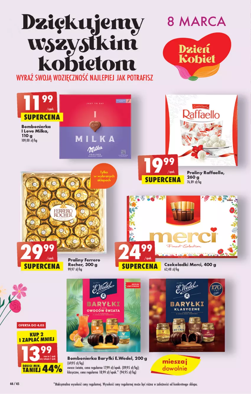 Gazetka promocyjna Biedronka - ważna 02.03 do 08.03.2023 - strona 44 - produkty: Fa, Ferrero, Kret, Merci, Milka, Owoce, Praliny, SEKO, Sok