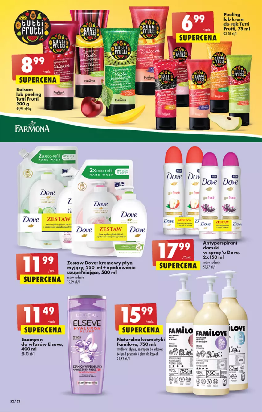 Gazetka promocyjna Biedronka - ważna 02.03 do 08.03.2023 - strona 52 - produkty: Antyperspirant, Dove, Elseve, Fa, Krem do rąk, Peeling, Szampon