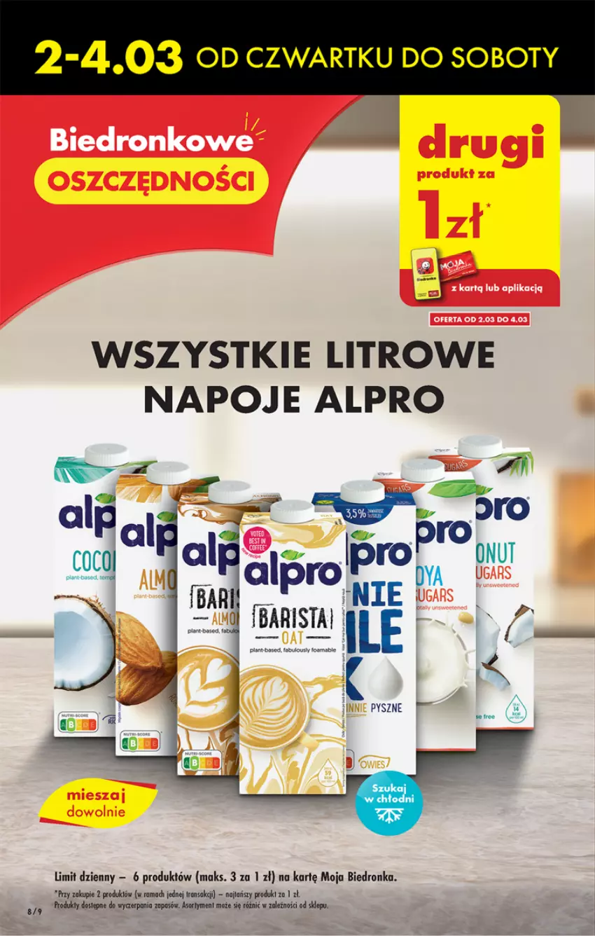 Gazetka promocyjna Biedronka - ważna 02.03 do 08.03.2023 - strona 8 - produkty: Alpro, Dron, Napoje, Rama, Ser, Sok