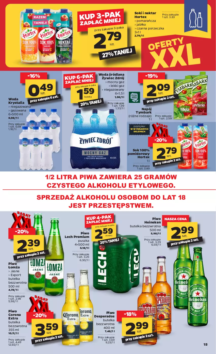 Gazetka promocyjna Netto - Oferta tygodnia - ważna 11.01 do 16.01.2021 - strona 15 - produkty: Corona Extra, Desperados, Gra, Heineken, Hortex, LANA, Lech Premium, Napój, Nektar, O nas, Piwa, Piwo, Por, Sok, Tymbark, Woda