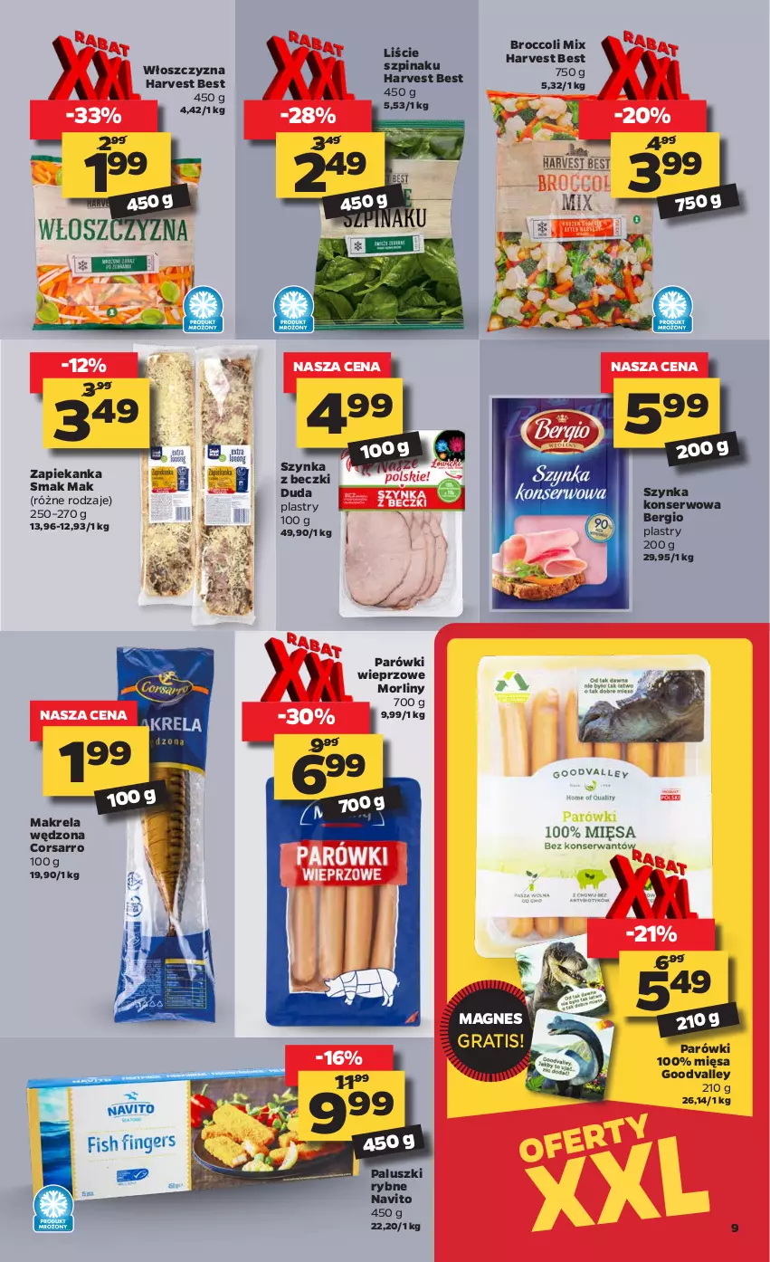 Gazetka promocyjna Netto - Oferta tygodnia - ważna 11.01 do 16.01.2021 - strona 9 - produkty: Duda, Gra, Morliny, Paluszki rybne, Parówki, Ser, Szpinak, Szynka, Szynka konserwowa, Szynka z beczki, Zapiekanka