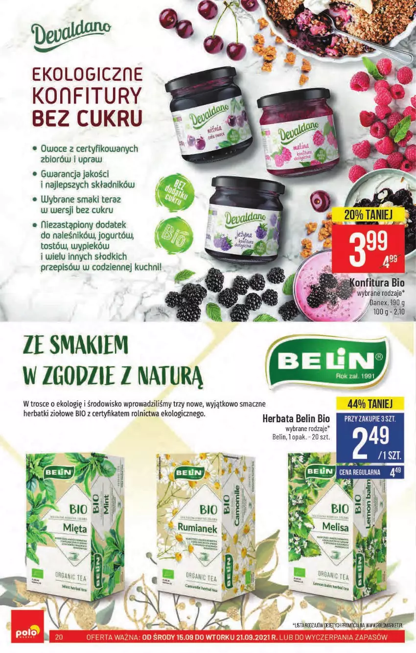 Gazetka promocyjna PoloMarket - Gazetka pomocyjna - ważna 15.09 do 21.09.2021 - strona 20 - produkty: Herbata, Jogurt, Owoce, Tera