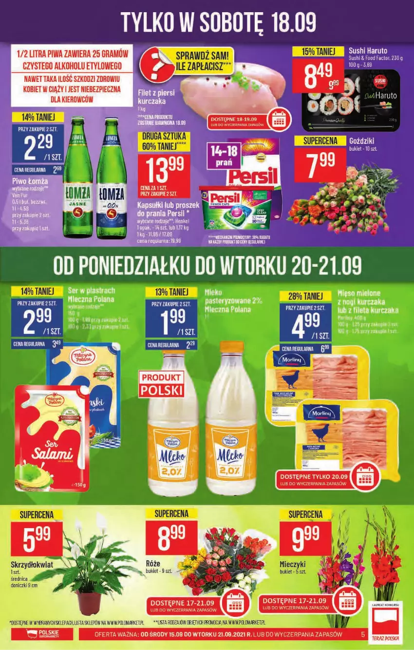 Gazetka promocyjna PoloMarket - Gazetka pomocyjna - ważna 15.09 do 21.09.2021 - strona 5 - produkty: Bukiet, Gra, Kurczak, LANA, Laur, Miecz, Piec, Piwa