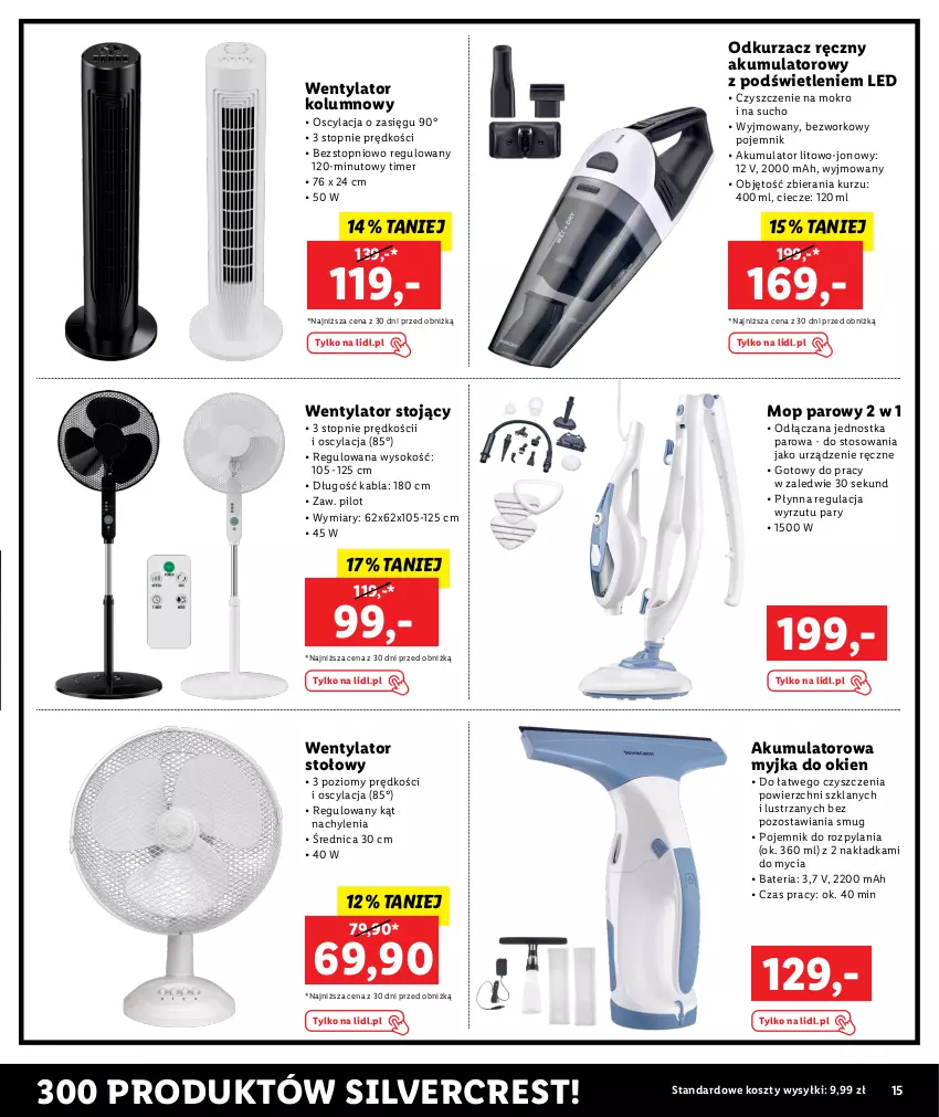 Gazetka promocyjna Lidl - KATALOG SILVERCREST - ważna 01.08 do 31.08.2023 - strona 15 - produkty: Akumulator, Bateria, Kosz, Mop, Mop parowy, Myjka do okien, Odkurzacz, Pojemnik, Silvercrest, Sok, Top