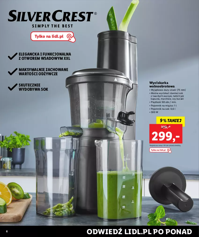 Gazetka promocyjna Lidl - KATALOG SILVERCREST - ważna 01.08 do 31.08.2023 - strona 6 - produkty: Buraki, Pojemnik, Sok, Wyciskarka, Wyciskarka wolnoobrotowa