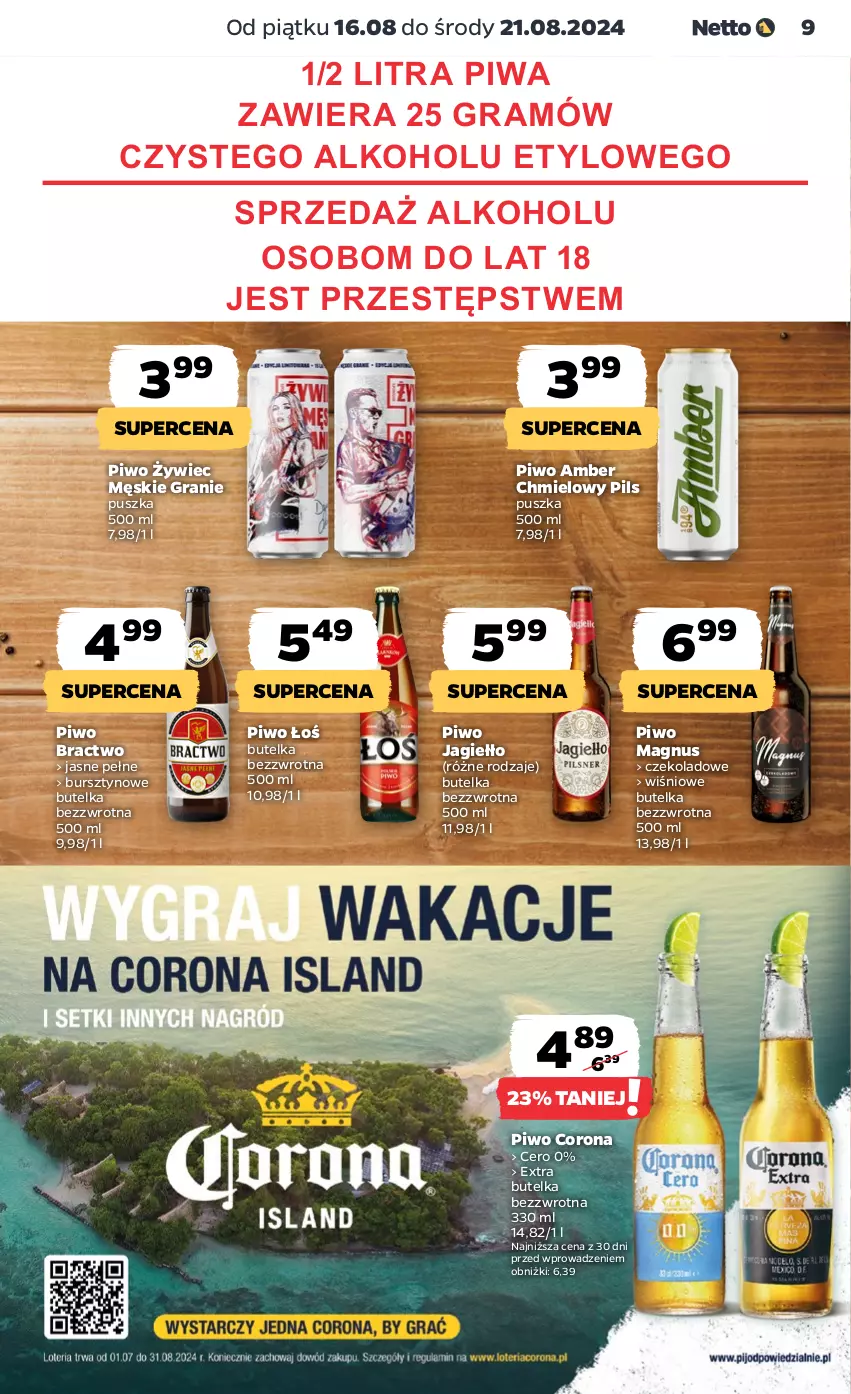 Gazetka promocyjna Netto - Artykuły spożywcze - ważna 16.08 do 21.08.2024 - strona 9 - produkty: Bursztyn, Gra, Piwa, Piwo