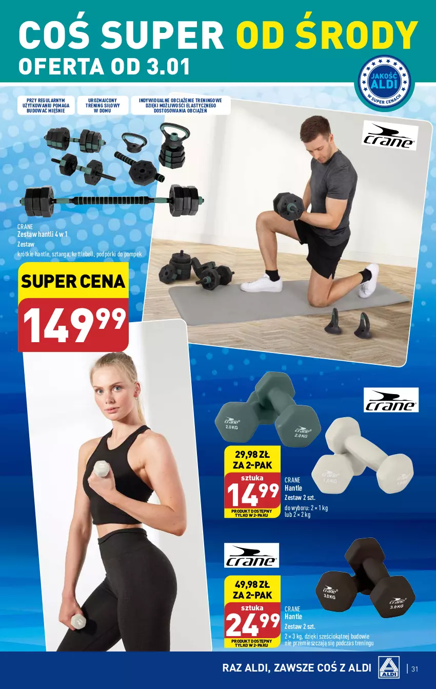 Gazetka promocyjna Aldi - Pełna oferta - ważna 02.01 do 05.01.2023 - strona 31 - produkty: Bell, Zestaw hantli