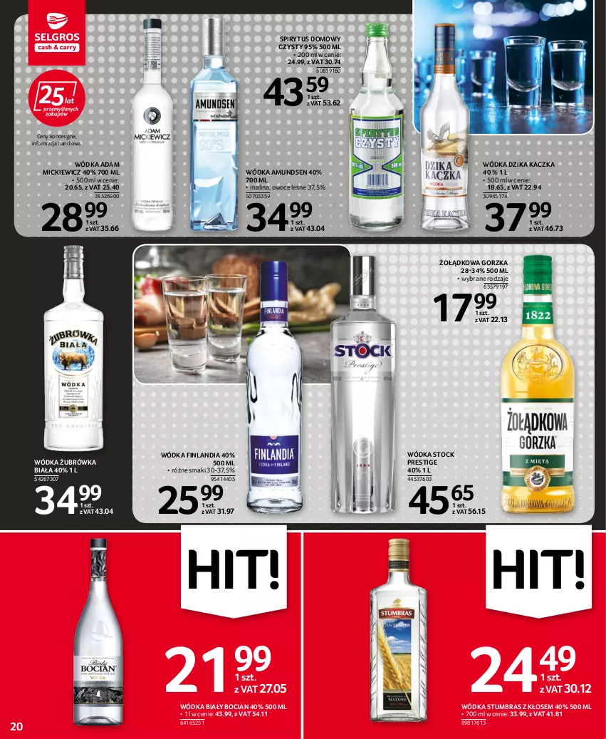 Gazetka promocyjna Selgros - Oferta spożywcza - ważna 28.07 do 10.08.2022 - strona 20 - produkty: Amundsen, Biały Bocian, Finlandia, Kaczka, Owoce, Stock, Wódka