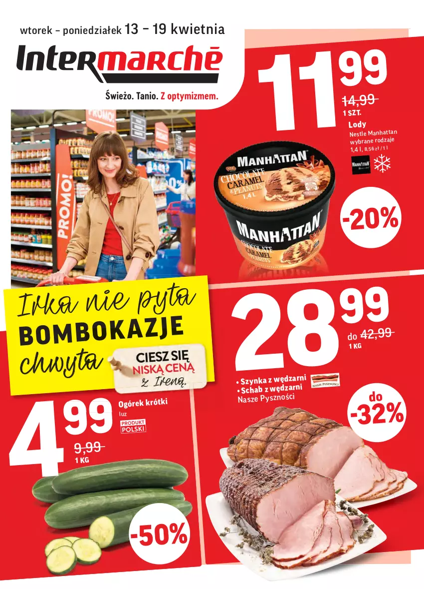 Gazetka promocyjna Intermarche - Gazetka tygodnia - ważna 13.04 do 19.04.2021 - strona 1 - produkty: Lody, Ogórek