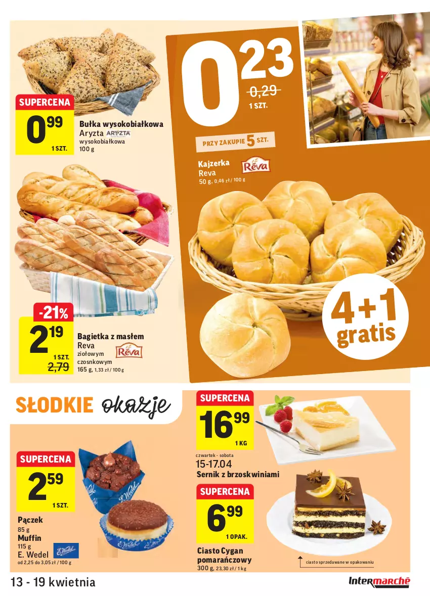 Gazetka promocyjna Intermarche - Gazetka tygodnia - ważna 13.04 do 19.04.2021 - strona 15 - produkty: Bagietka, Bułka, E. Wedel, Gra, Kajzerka, Pączek, Ser, Sok