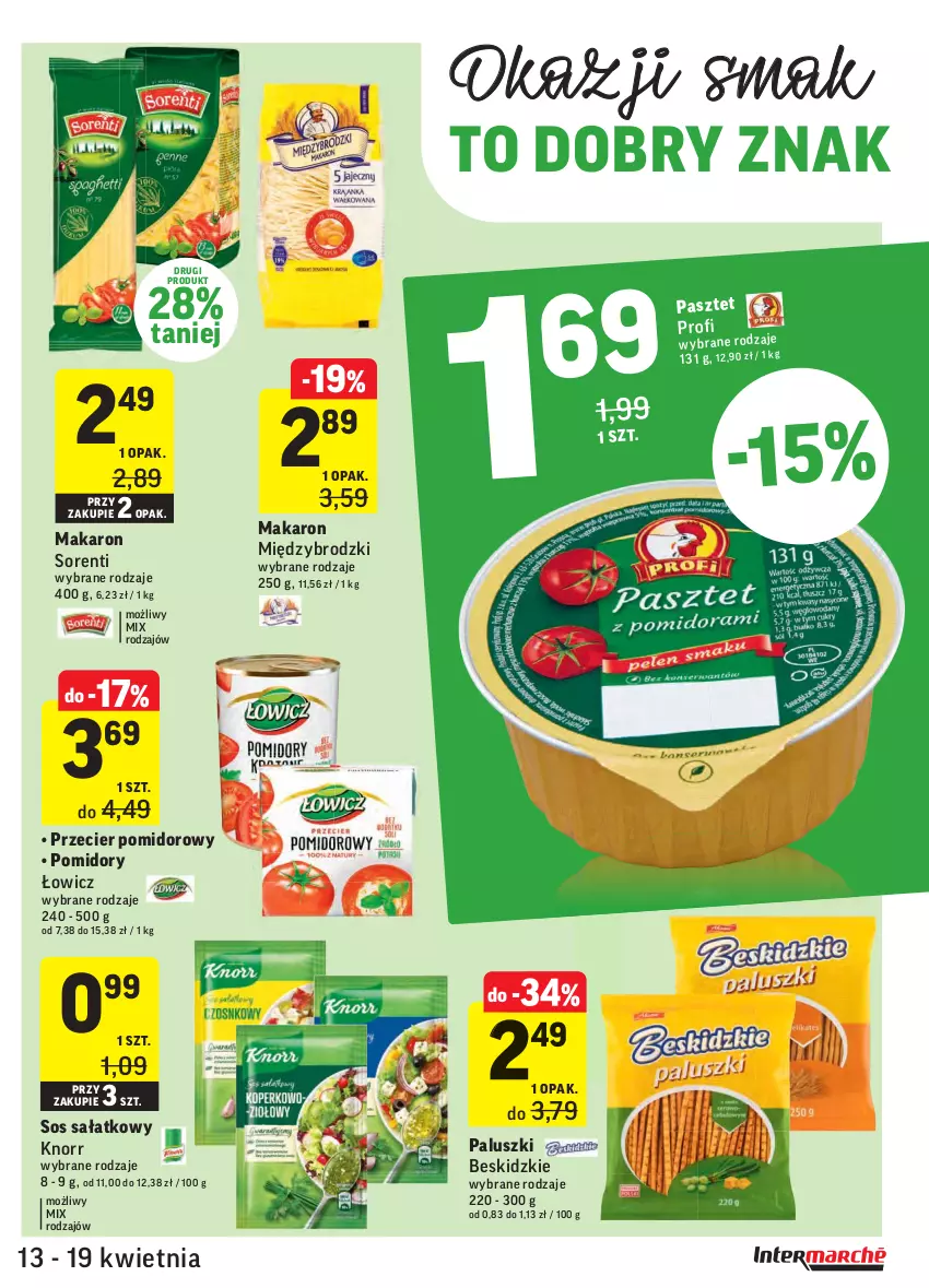 Gazetka promocyjna Intermarche - Gazetka tygodnia - ważna 13.04 do 19.04.2021 - strona 27 - produkty: Beskidzki, Knorr, Makaron, Pasztet, Pomidory, Sałat, Sos