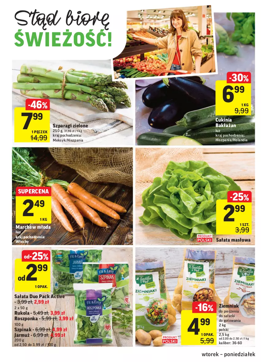 Gazetka promocyjna Intermarche - Gazetka tygodnia - ważna 13.04 do 19.04.2021 - strona 8 - produkty: Jarmuż, Masło, Piec, Roszponka, Rukola, Sałat, Sałata masłowa, Szpinak