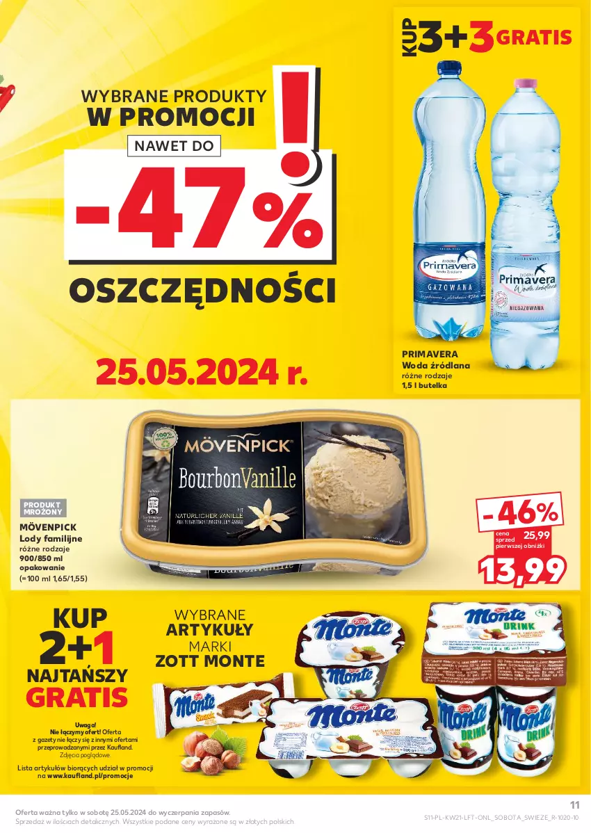 Gazetka promocyjna Kaufland - Gazetka tygodnia - ważna 23.05 do 28.05.2024 - strona 11 - produkty: Fa, Gra, LANA, Lody, Monte, Prima, Primavera, Waga, Woda, Zott