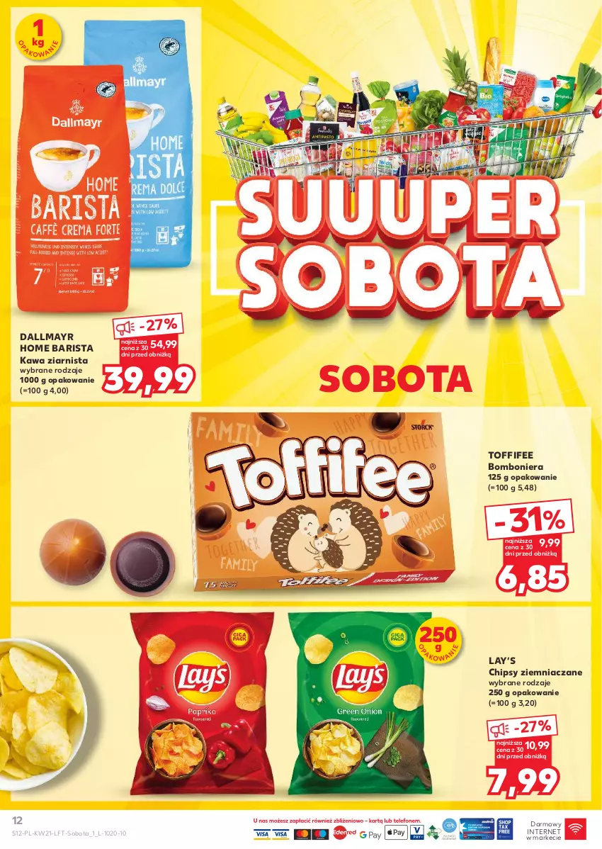 Gazetka promocyjna Kaufland - Gazetka tygodnia - ważna 23.05 do 28.05.2024 - strona 12 - produkty: Bomboniera, Chipsy, Dallmayr, Kawa, Kawa ziarnista, Lay’s, Toffifee